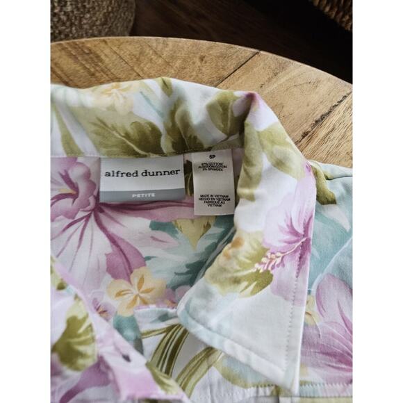 ALFRED DUNNER Tropical Floral Stretch Jacket Womens 6P Hawaiin Blooms EUC - Picture 5 of 9
